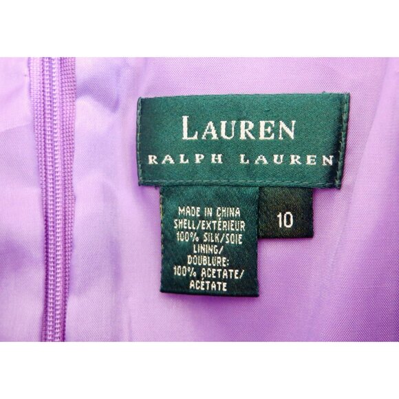 Lauren Ralph Lauren Strapless Silk Chiffon Dress Lavender Purple SZ 10 - Picture 5 of 5
